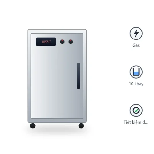 Tủ nấu cơm 10 khay bằng gas