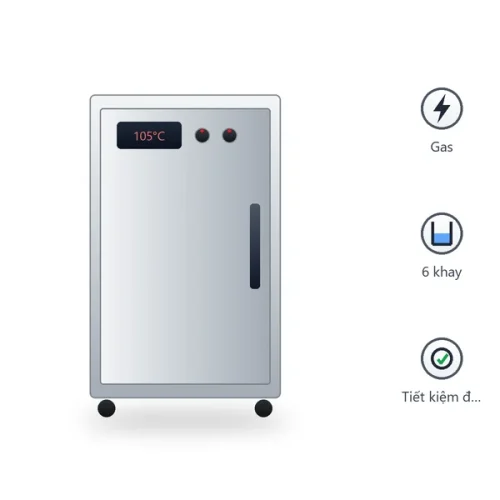 Tủ nấu cơm 6 khay bằng gas