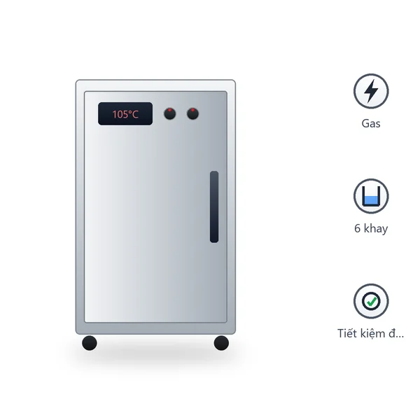 Tủ nấu cơm 6 khay bằng gas